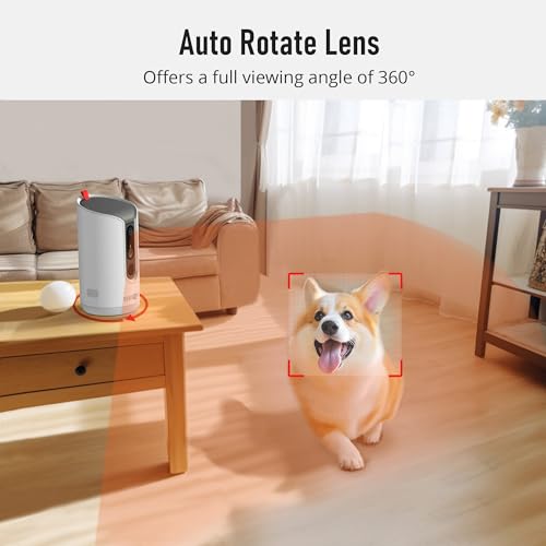 Image of Paris RHONE 2K Pet Camera, 360View Dog Camera Treat Dispenser, 5G WiFi Pets Monitoring with Phone APP, Two-Way Audio, Infrared Night Vision, Barking Detection and Motion Alerts, Works with Alexa