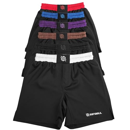 Sanabul Essential MMA Shorts for Men Boxing No Gi Jiu Jitsu Grappling BJJ Shorts, White 36 inch W