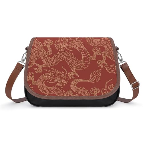 Sac messager dragons chinois et sac à main imperméable