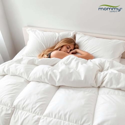 MOMMY CONFORT Edredón Cama 240x220 cm para Cama de 135x150 cm con Relleno de 350 g/m² - Termorregulador + Suave + Transpirable + Lavable + Antialérgico - Certificado Oeko Tex