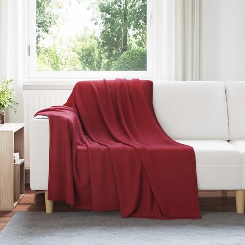 Couvertures Toison Légères et Chaudes Rouge Bordeaux 200x150cm 24pcs