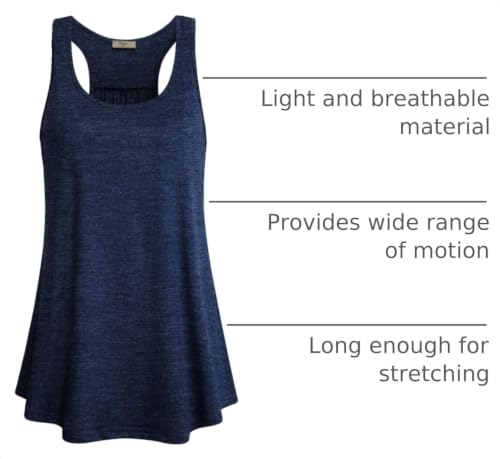 Image of Cestyle Womens Sleeveless Scoop Neck Flowy Loose Fit Workout Shirts Racerback Long Tank Tops