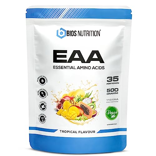 EAA Pulver 532 G – Alle 9 Essentielle Aminosäuren + BCAA, Vegan, Sweet Orange