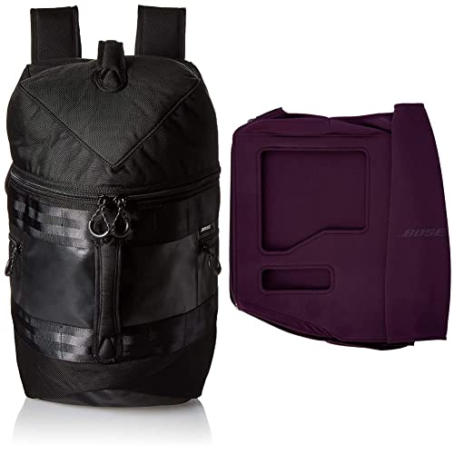 Bose S1 Pro System Backpack, Black, Medium & S1 Pro Portable Bluetooth Speaker Play-Through Cover, Night Orchid Red