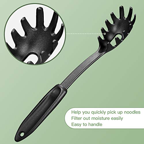 2 Pcs Spaghetti Tongs Silicone Pasta Server Tool Set, Small Size 12-Inch Spaghetti Spoon And 7.1-Inch Stainless Steel Handle Spaghetti Tong Food Clip For Spaghetti Noodle, Easy To Operate #TOP4