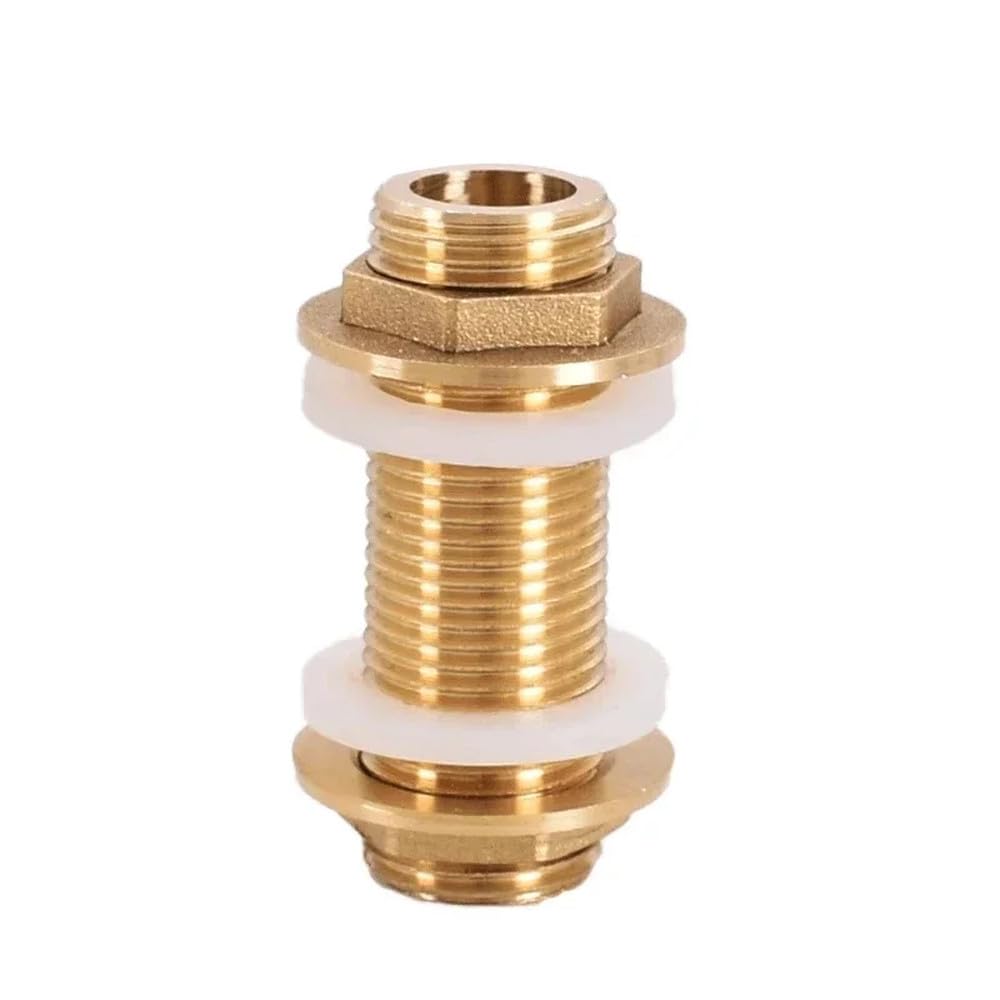 Conector de tubería de latón roscado completo macho BSP de 1/4", 3/8", 1/2" y 3/4", BSP1I2 L 50 mm