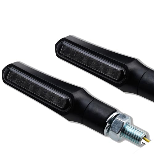 LED Mini Motorrad Blinker Shark e-geprüft schwarz universal 12V (LED Blinker, 1 Paar)