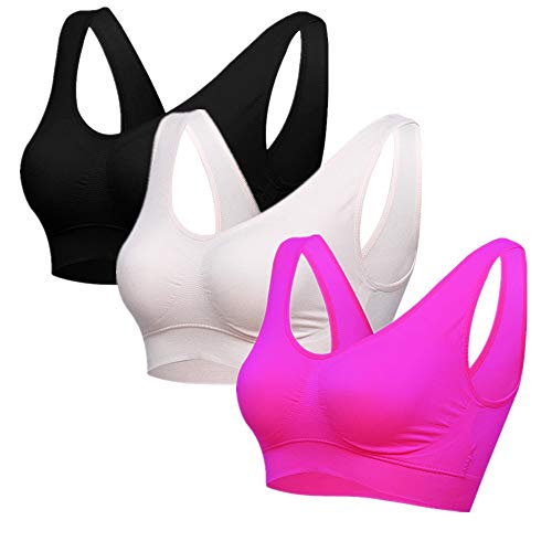 Sujetador deportivo para yoga y descanso sin costuras pack de 3 unidades en talla grande