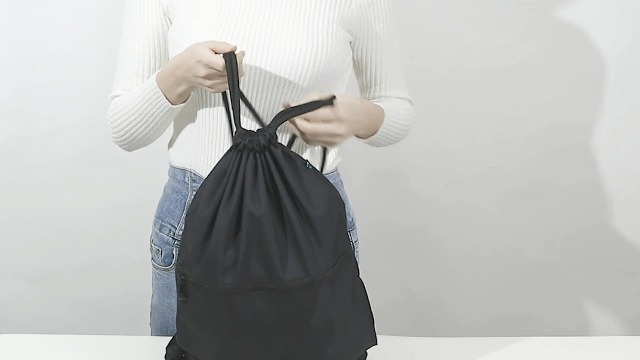 Aiditex Men & Women Sport Gym Sack Drawstring Backpack Bag (Black