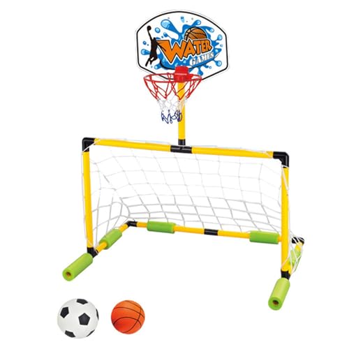 Aro de baloncesto flotante para piscina desmontable 2 en 1 con portería inferior estable