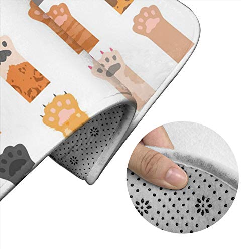 MBNGGAB Badematte + Konturmatte + Toilettendeckelbezug, Katze Muster Katze Krallen 3 Stück Badematte Set, mit rutschfester Klebeunterseite – Bild 6