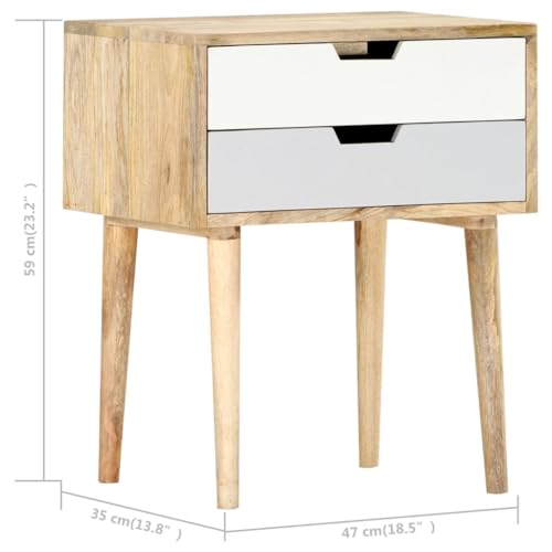 Table de chevet en bois de mangue massif marron, un meuble d'appoint robuste au charme rustique - 3