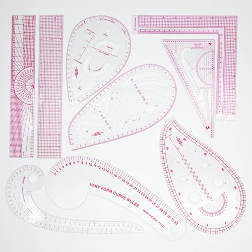 Clear Metric Sewing Rulers Set