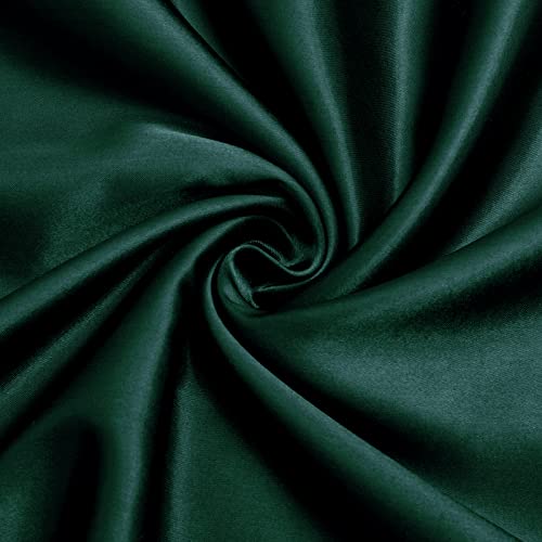 VACVELT Tissu Satin Vert Chasseur au Yard 60 Pouces Largeur (1 Yard)