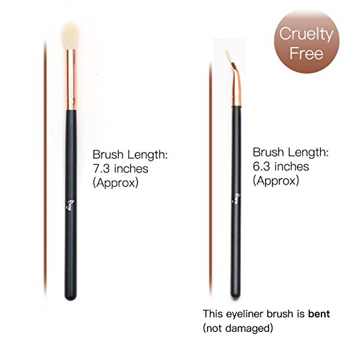Qivange Eye Makeup Brushes Set, Synthetic Eyeshadow Brushes Eye Makeup Brush Set Cosmetics Brushes Concealer Eyebrow Eyeliner Eyeshadow Blending Brushes(12pcs, Black with Rose Gold)