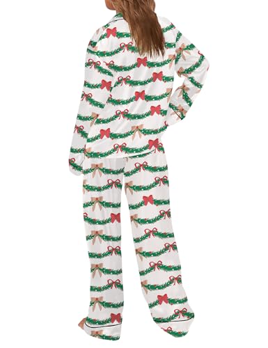 Image of SHESHOW Satin Pajamas for Women Set Long Sleeve Button Down Sleepwear 2 Piece Nightwear Women Pjs Sets Size XS-XXL