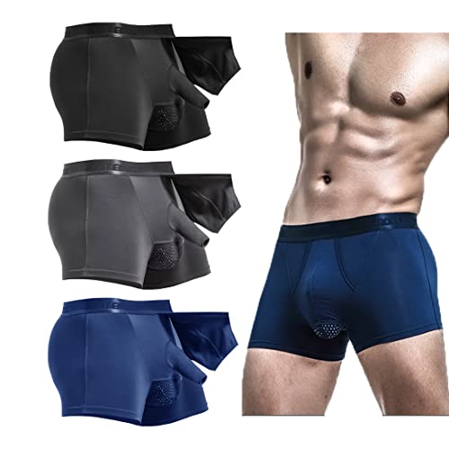 Men's Trunks redundant Prepuce Physical Therapy Front Open Breathable Bulge Boxer Briefs Separated Pouch underwear