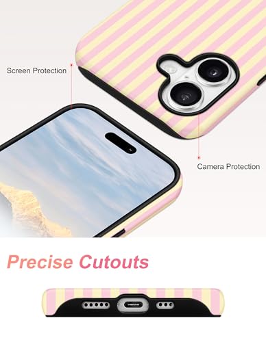 Coque iPhone 17 compatible MagSafe antichoc en TPU et PC rigide à rayures - 5