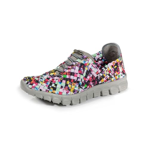 Image of Zee Alexis Women's Danielle Breathable Lightweight Flexible Casual Comfortable Slip-On No-Tie Elastic Laces Woven Sneakers