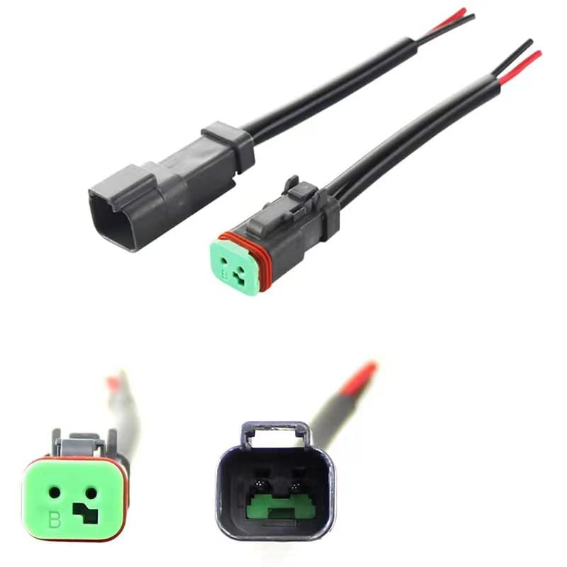 HAOQUOOU Deutsch DT DTP macho hembra arnés de cableado para luz de trabajo LEDLED barra de luz de trabajo conectores de repuesto