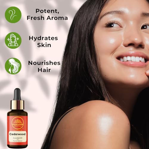 Image of Cedarwood Essential Oil for Hair Skin & Diffuser - Cedarwood Oil for Hair Aromatherapy, DIY Soap Making Scents 30ml (1 oz)