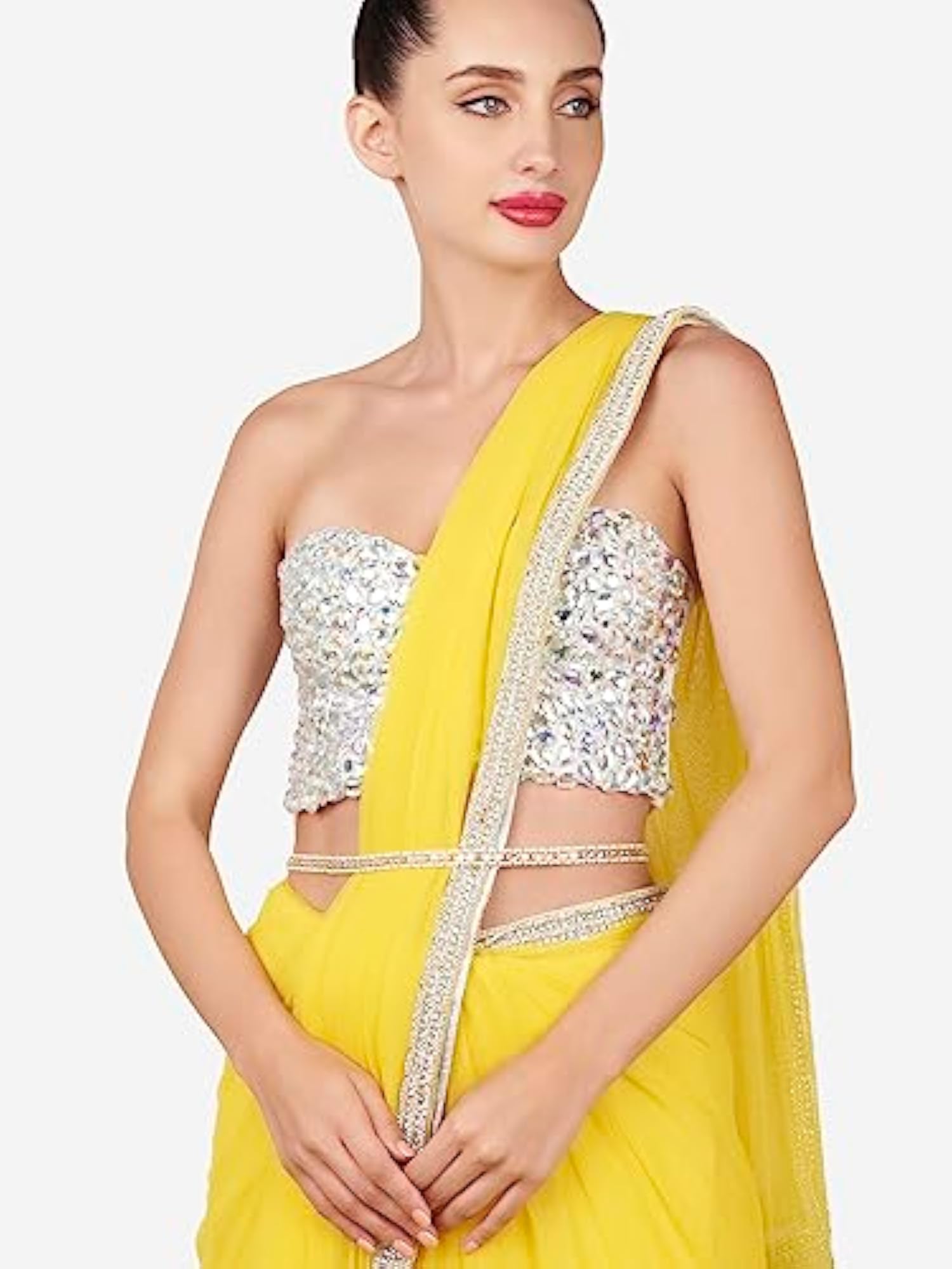 Women's Tone Dazzling Kundan & Beads Embellished Sleek Kamarbandh