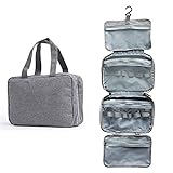 Waterproof Large Toiletry Bag, Hanging Travel Toiletry Bag for Women, Easy to Clean Cosmetic Travel Bag, Bathroom Bag, Hanging Travel Organizer, Hanging Makeup Bag with Hook - Toiletry Travel Bag