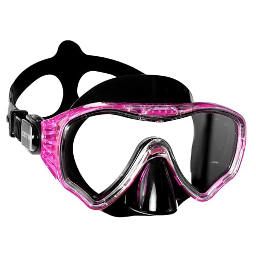Kit de Mergulho Máscara+respirador Cetus New Parma Pro - Preto-Rosa