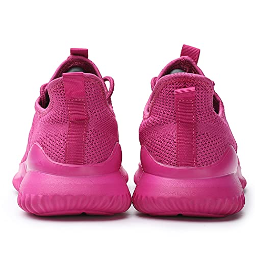 Image of KEEZMZ Womens Ladies Walking Running Shoes Slip On Lightweight Casual Tennis Sneakers Clothes Shoes, Rose, 8