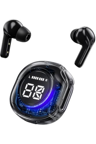 Image of LED Display Wireless Earbuds | Black | Bluetooth 5.0 | Dual Mic ENC Noise Cancelling | Gaming Mode | Touch Controls | Long Battery Life | in-Ear Design | (Ultra PRO) (Black)