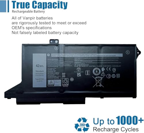 Image of WY9DX Laptop Battery Replacement for for Dell Latitude 5420 5520 Precision 15 3560 Series RJ40G 01K2CF 075X16 0WK3F1 0M3KCN 005R42 11.4V 42Wh 3500mAh 3-Cells