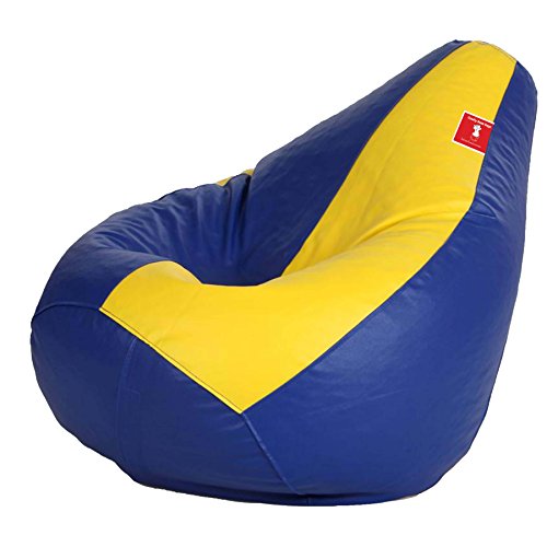 Image of ComfyBean Bags XL Bean Bag Without Fillers Cover (Blue and Yellow)