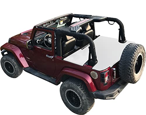Image of Tonneau Cover for Jeep Wrangler Back Trunk Cargo Cover JK 2-Door, White