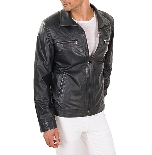 Men Lambskin Black Leather Biker Leather Jacket | Black Leather Jacket Men3