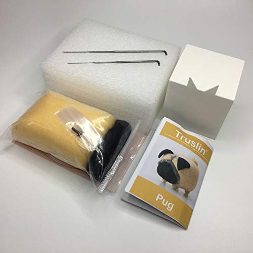 Truslin - Needle Felting Kit with Gift Box Faceless Dog for Adult Beginners, Adult Craft Kits - Pug