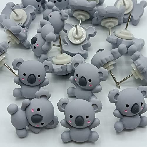 Afagarly Push Pins, 20 Pcs Handmade Resin Pin For Corkboard Diy Creative Thumb Tacks Cute Koala Sharp Pins Drawing Pin For Bulletin Board Wall Map Photo Memo Office Accessories #TOP3