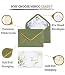 Winoo Design 100 PK Luxurious Gold Thank You Cards with Envelopes Bulk Sage Green - 5x3.5 Inches Wedding Thank You Notes Baby Shower Greenery Bridal Shower Small Business