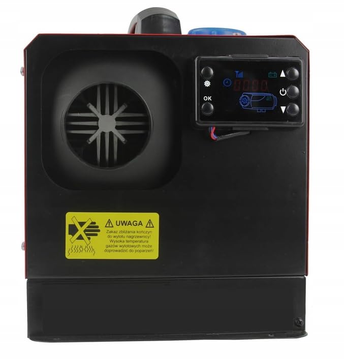 9kW Canon à Air Chaud Diesel, 12V/230V Chauffage Mobile avec LCD et Télécommande, pour Voiture/Camping-Car/Bateau/Chantier