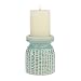 Stonebriar Decorative Textured Pale Ocean Ceramic Pillar Candle Holder, Coastal Home Decor Accents, Beach Inspired Design for the Living Room, Bathroom, or Bedroom of your Seaside Cottage Decor