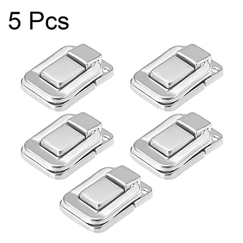 Uxcell Toggle Catch Lock, 38Mm Retro Decorative Silver Hasp W Screws For Suitcase Chest Trunk Latch Clasp, Pack Of 5 #TOP4