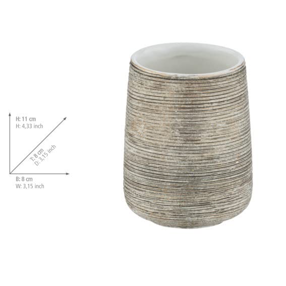 WENKO Portaspazzolino In Ceramica Burgio – Bicchiere Per Spazzolini E Dentifricio, Fatto A Mano Con Effetto Acquerello Turchese - 2