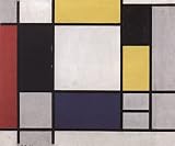 mondrian composition in red black blue yellow and grey 1920 b11507 A4 Poster - Papier photo épais brillant (11.7/8.3 inch)(30/21 cm) - Mur Décoration murale Art Cadeau Anime Auto Cinema Room Décora