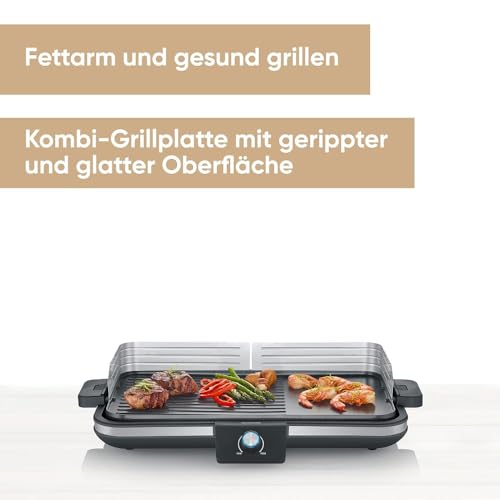 Severin Tischgrill Plancha mit antihaftbeschichteter Grillplatte