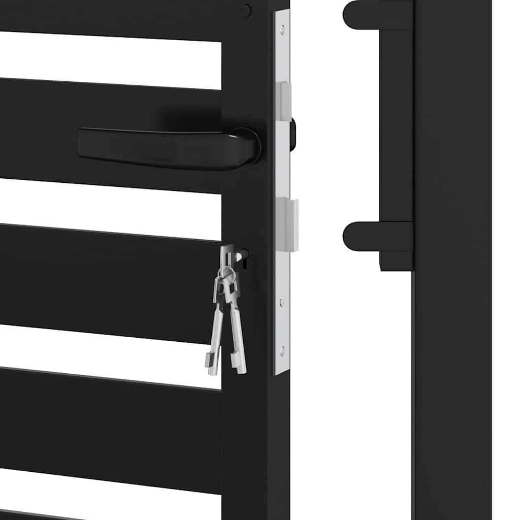 vidaXL Gartentor Abschließbar Schwarz 100x180 cm Aluminium Zauntor Zauntür Gartentür Gartentor Metall