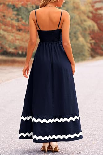 Image of PRETTYGARDEN Women's 2026 Summer Flowy Maxi Dress Casual Sleeveless Spaghetti Strap Ruffle Beach Long Dresses