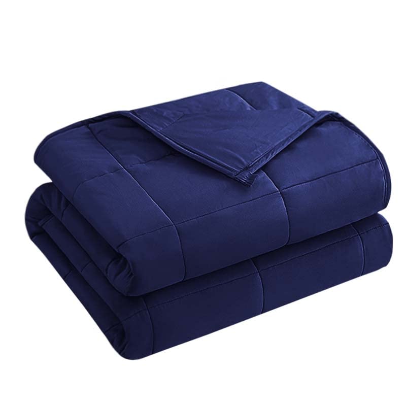 yescool Weighted Blanket for Adults (15 lbs, 60" x 80", Blue) Cooling Heavy Blanket for Sleeping Perfect for 140-160 lbs, Queen Size Breathable Blanket with Premium Glass Bead, Machine Washable