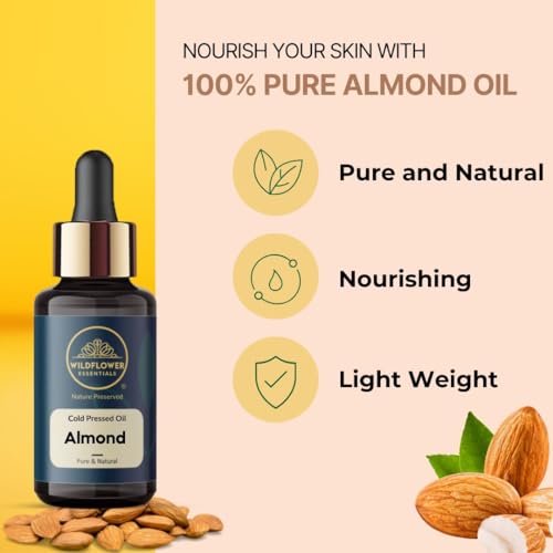 Image of Cold Pressed Sweet Almond Oil Pure & Natural for Face Skin Hair & Body (30ml)