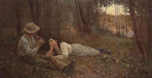 Affiche Le Joueur de Flûte de McCubbin : impression sur toile 60x90cm pour salon