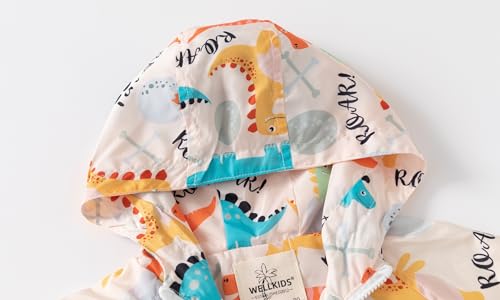 Irsutey Baby Boy Cartoon Dino Jacket Spring Lightweight Windbreaker Jacket Kids Windbreaker Full Zip Up Light Outwear3