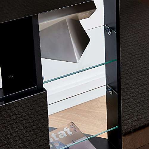 4Homart Yvonne&F.l.a.m. High Gloss Display Cabinet Sideboard Buffet Storage Cabinet Server Table With Multi-Color Led Lights For Living Room #TOP6